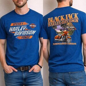 Harley-davidson Men's Blue T-shirt